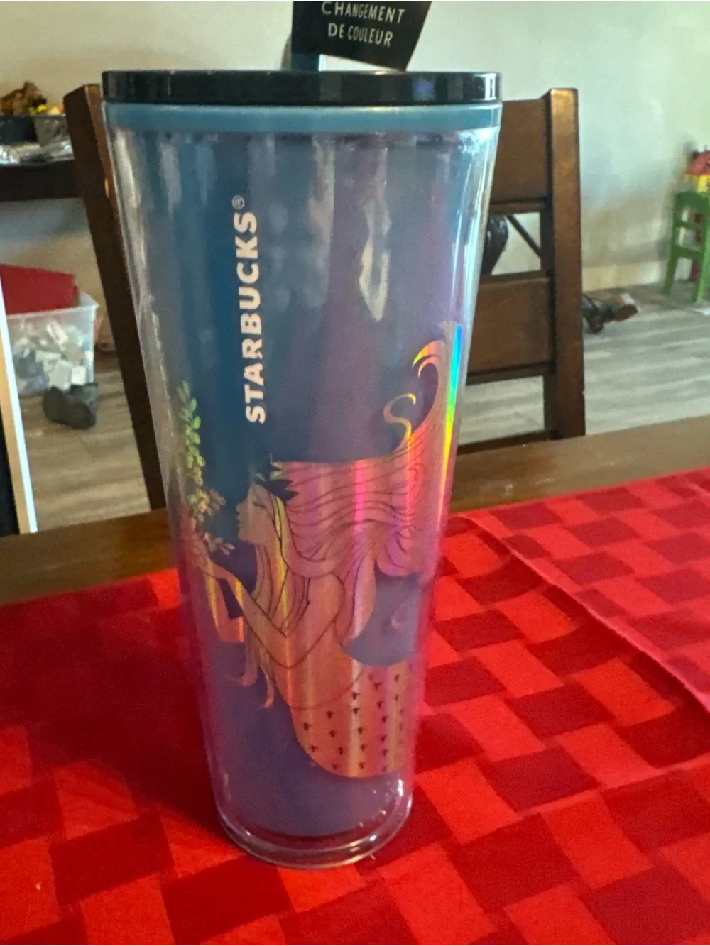 Starbucks Iridescent Blue and Pink Mermaid Color-Change Tumbler